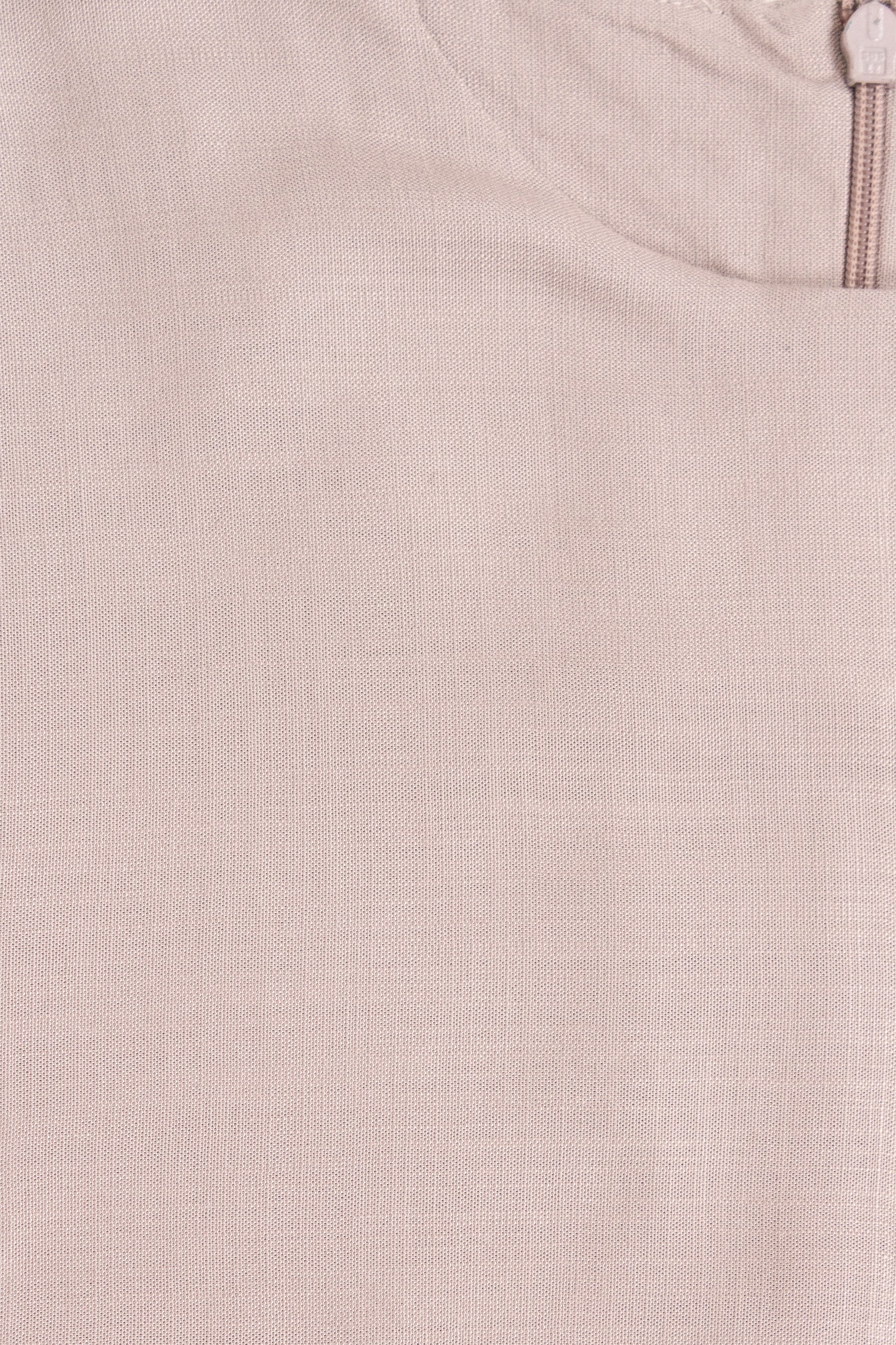 Pink Cotton Blend Pleated Tie Dress
