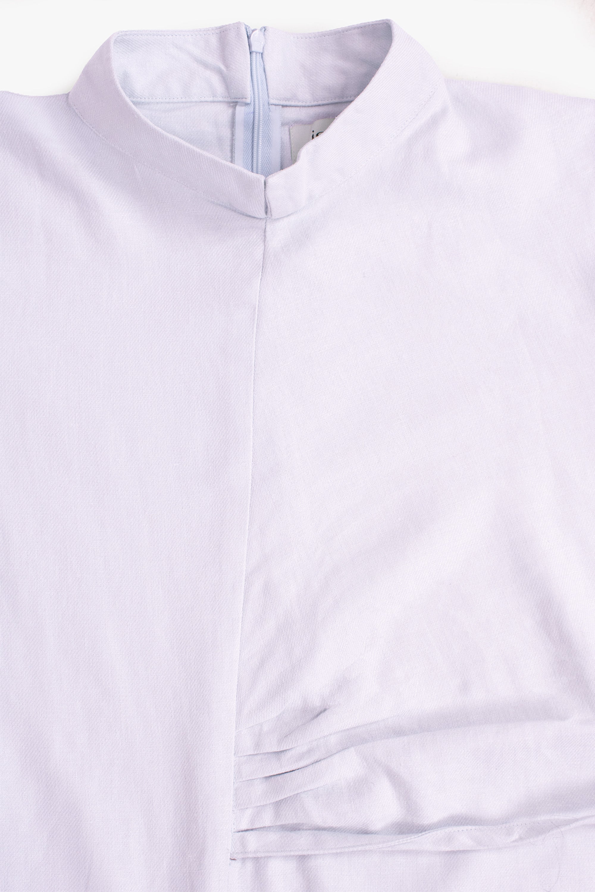 Lilac Linen Cotton Ruched Slit Dress