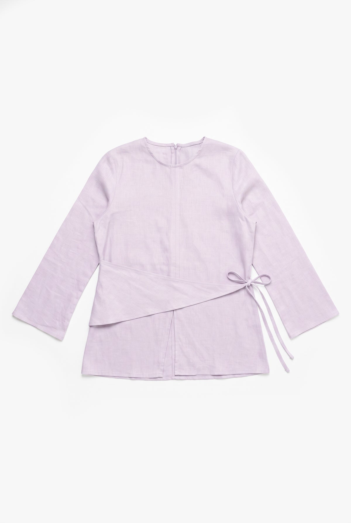 Lilac Linen Cotton Wrap Top
