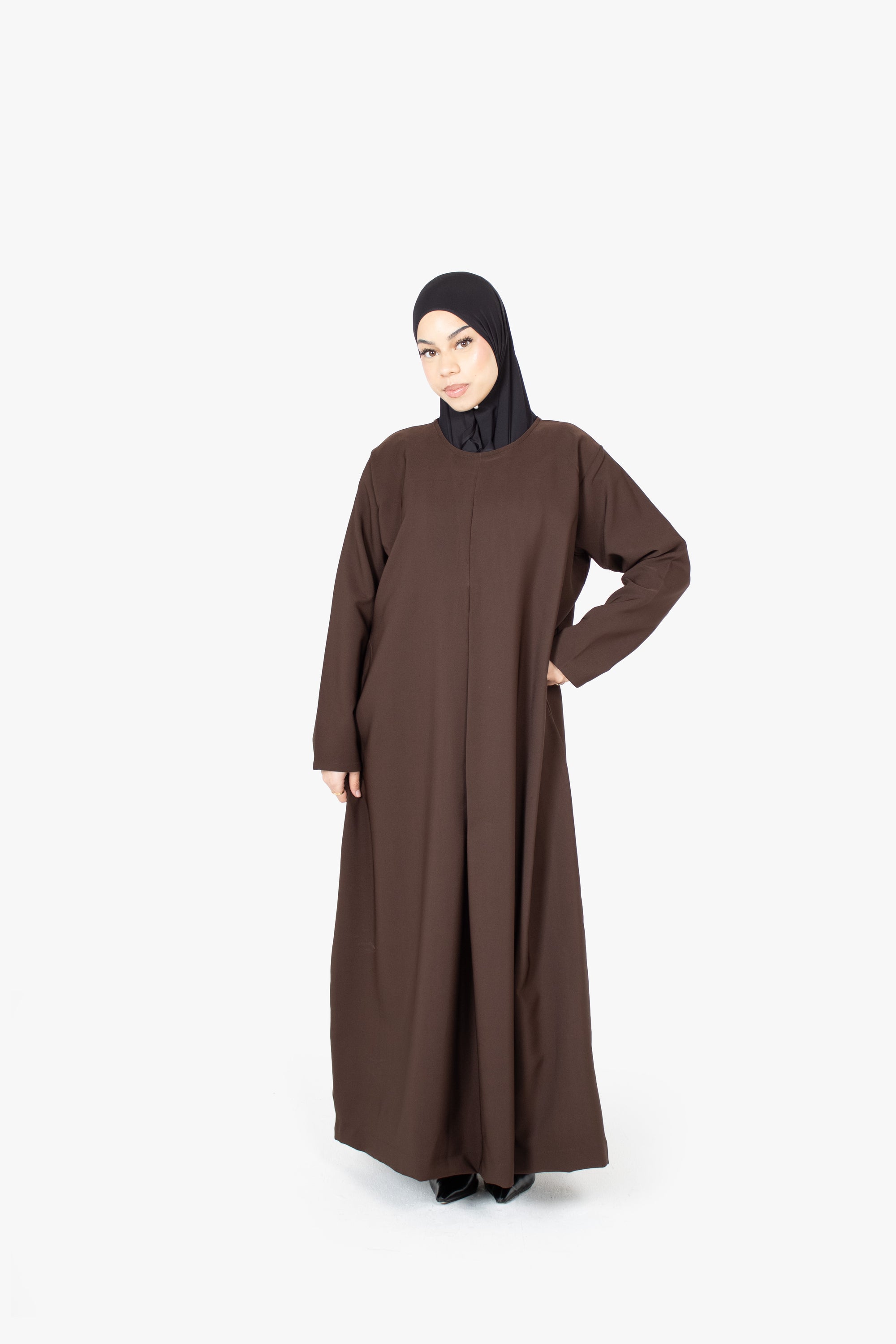 Mocha Brown Pleat Abaya