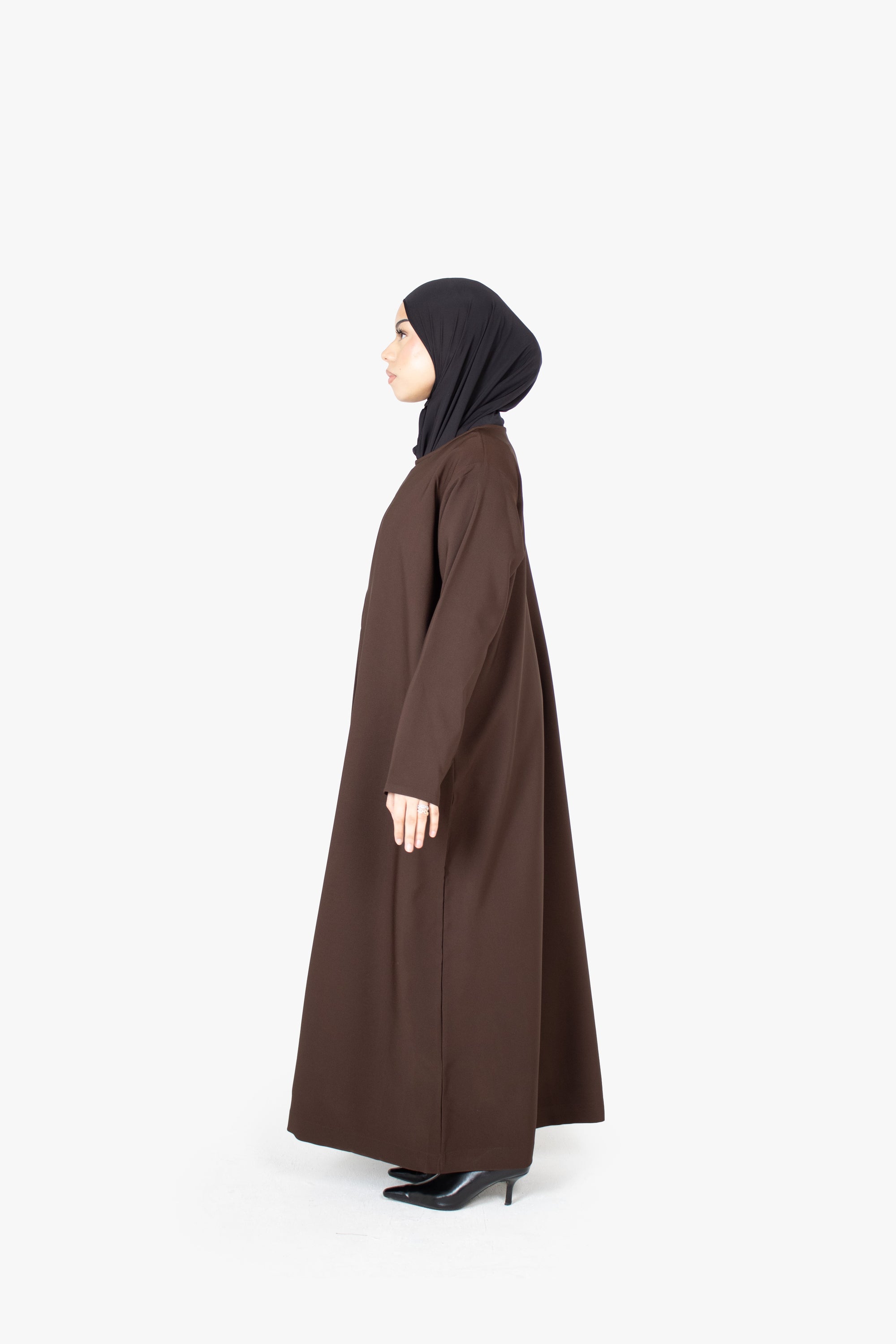 Mocha Brown Pleat Abaya