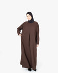 Mocha Brown Pleat Abaya