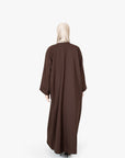 Mocha Brown V-Neck Pleat Abaya