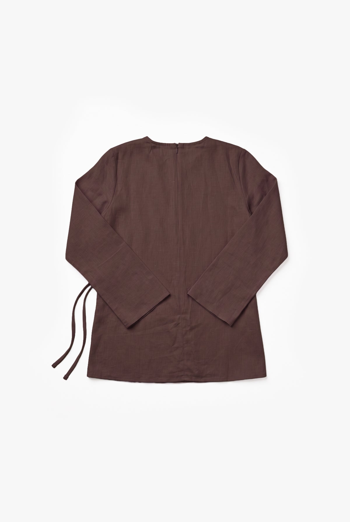 Chocolate Linen Cotton Wrap Top