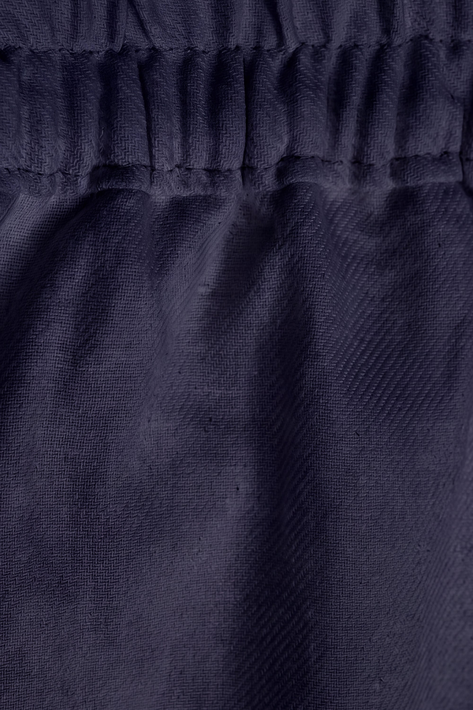 Navy Cotton Wide Leg Trousers