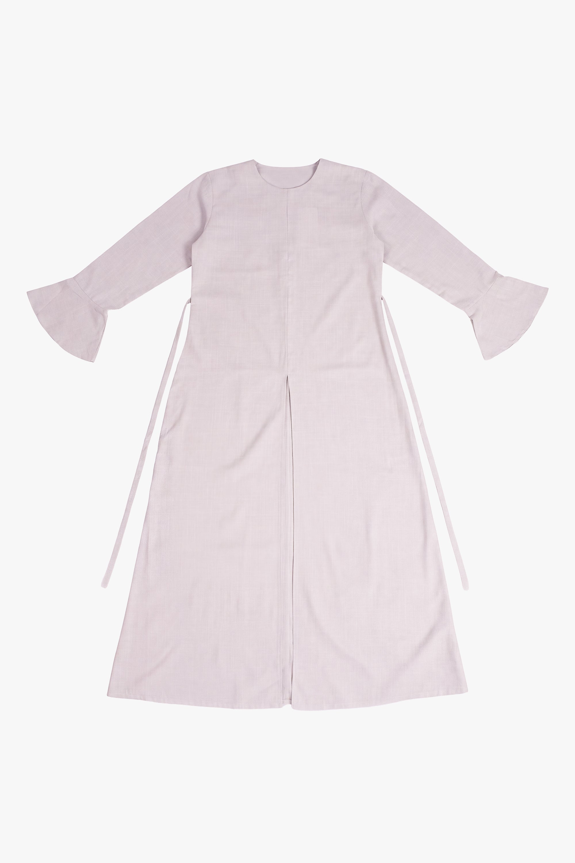 Pale Pink Cotton Blend Front Slit Dress