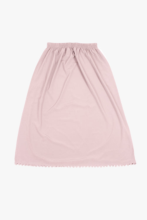 Rose Pink Etched Crepe Lace Skirt