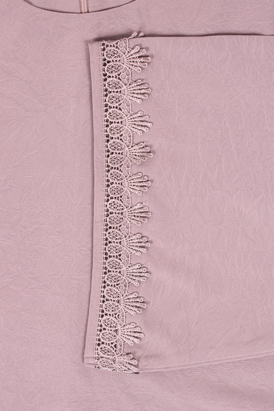 Rose Pink Etched Crepe Lace Top