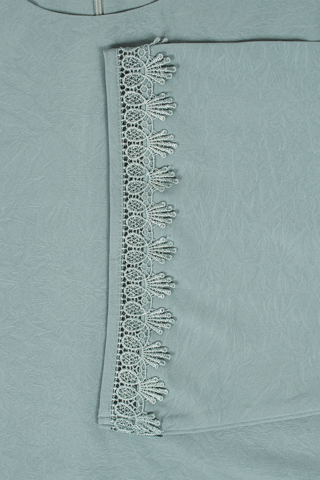 Sea Green Etched Crepe Lace Top