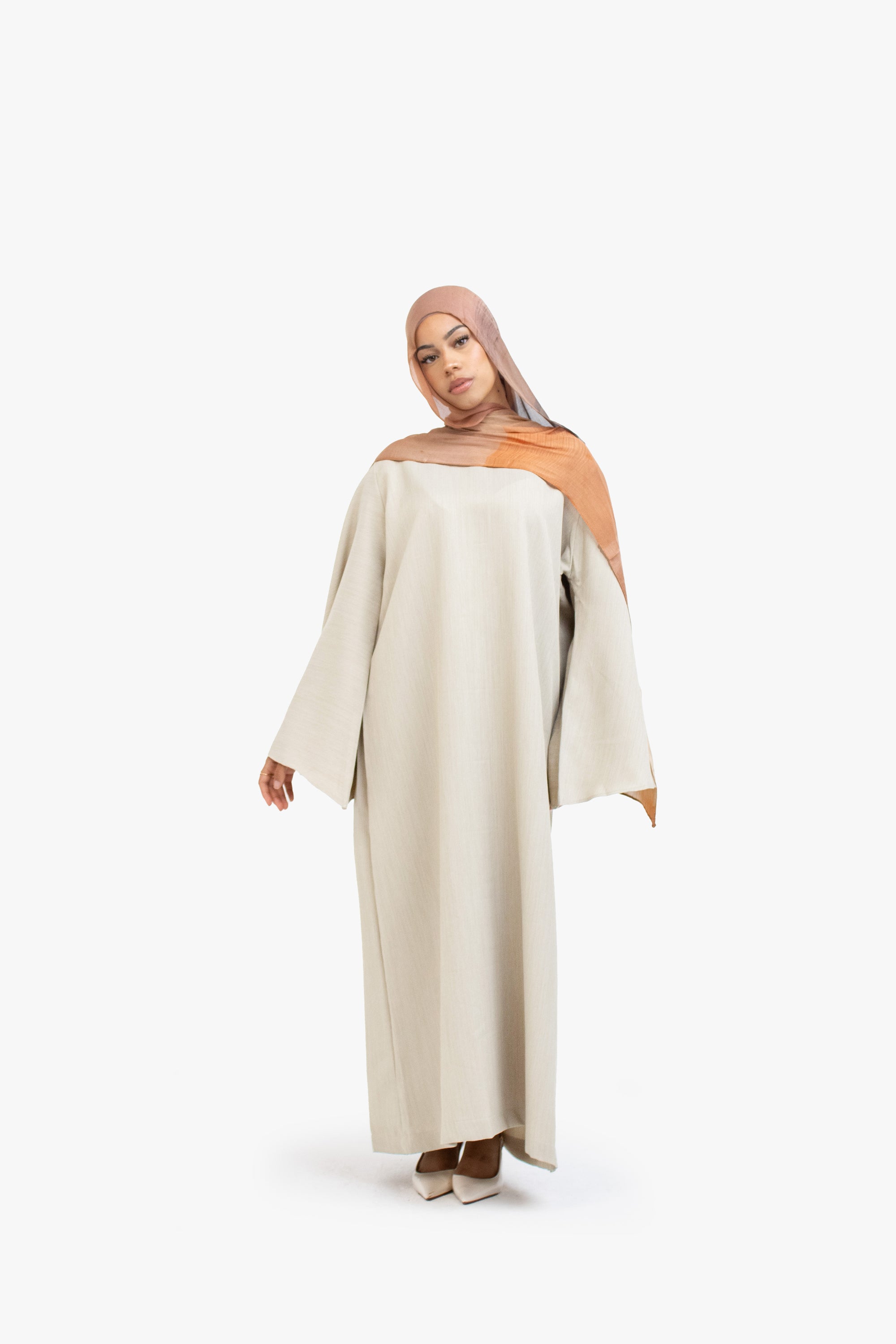 Stone Textured Umbrella Sleeve Abaya