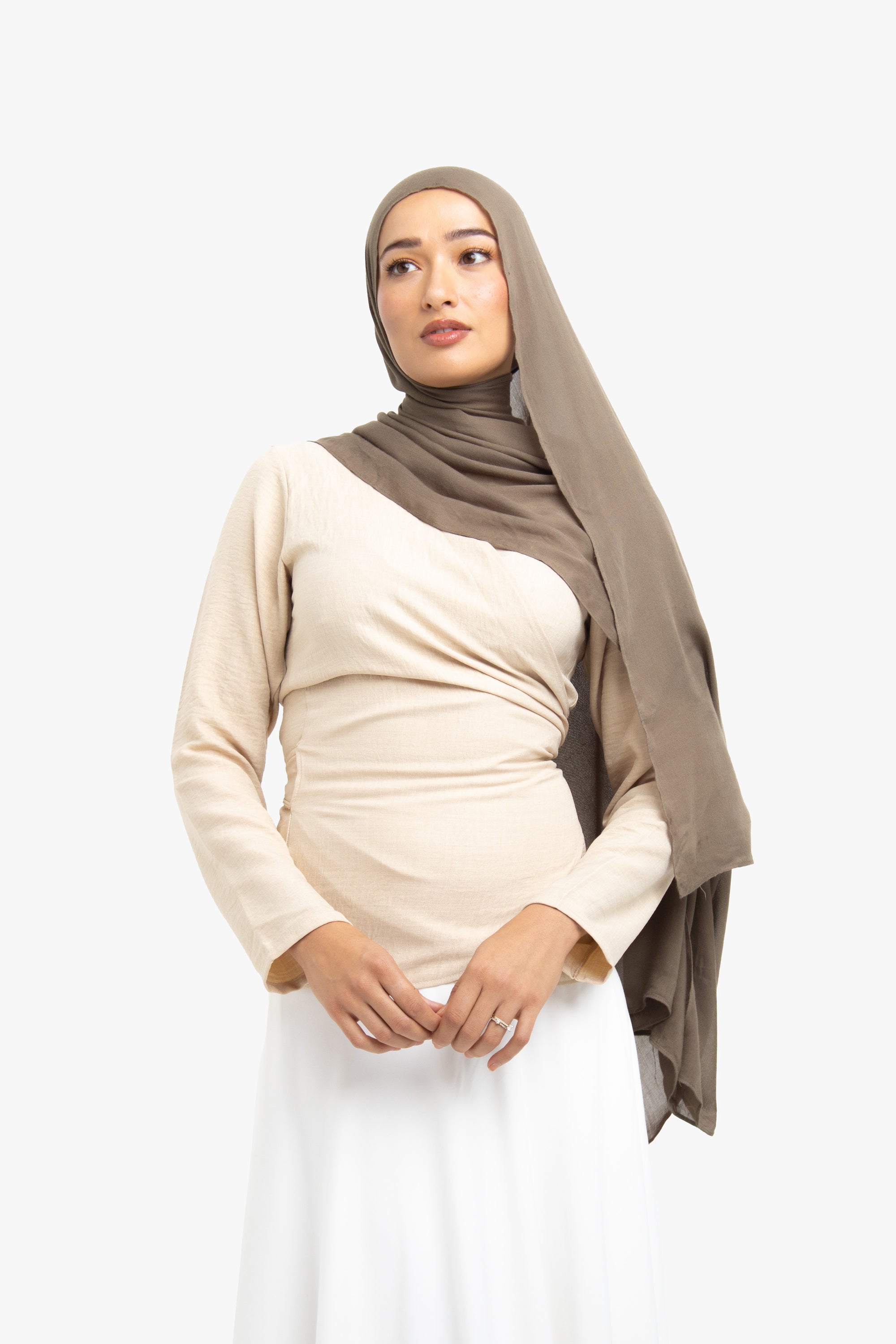 Stone Mélange Wrap Top