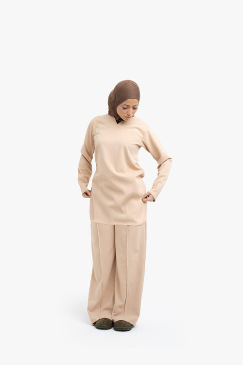 Nude V-Neck Top