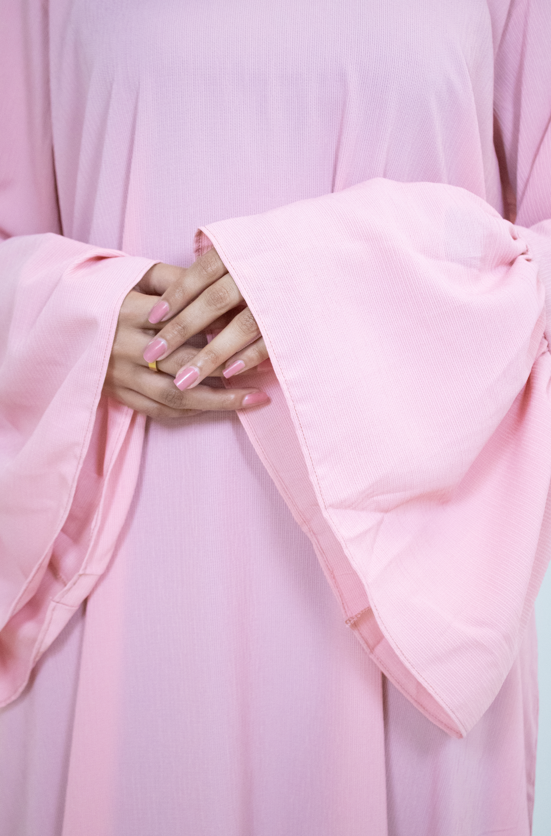 Blush Pink Bell Sleeve Abaya
