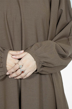 Chocolate Textured Batwing Abaya