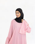 Blush Pink Bell Sleeve Abaya
