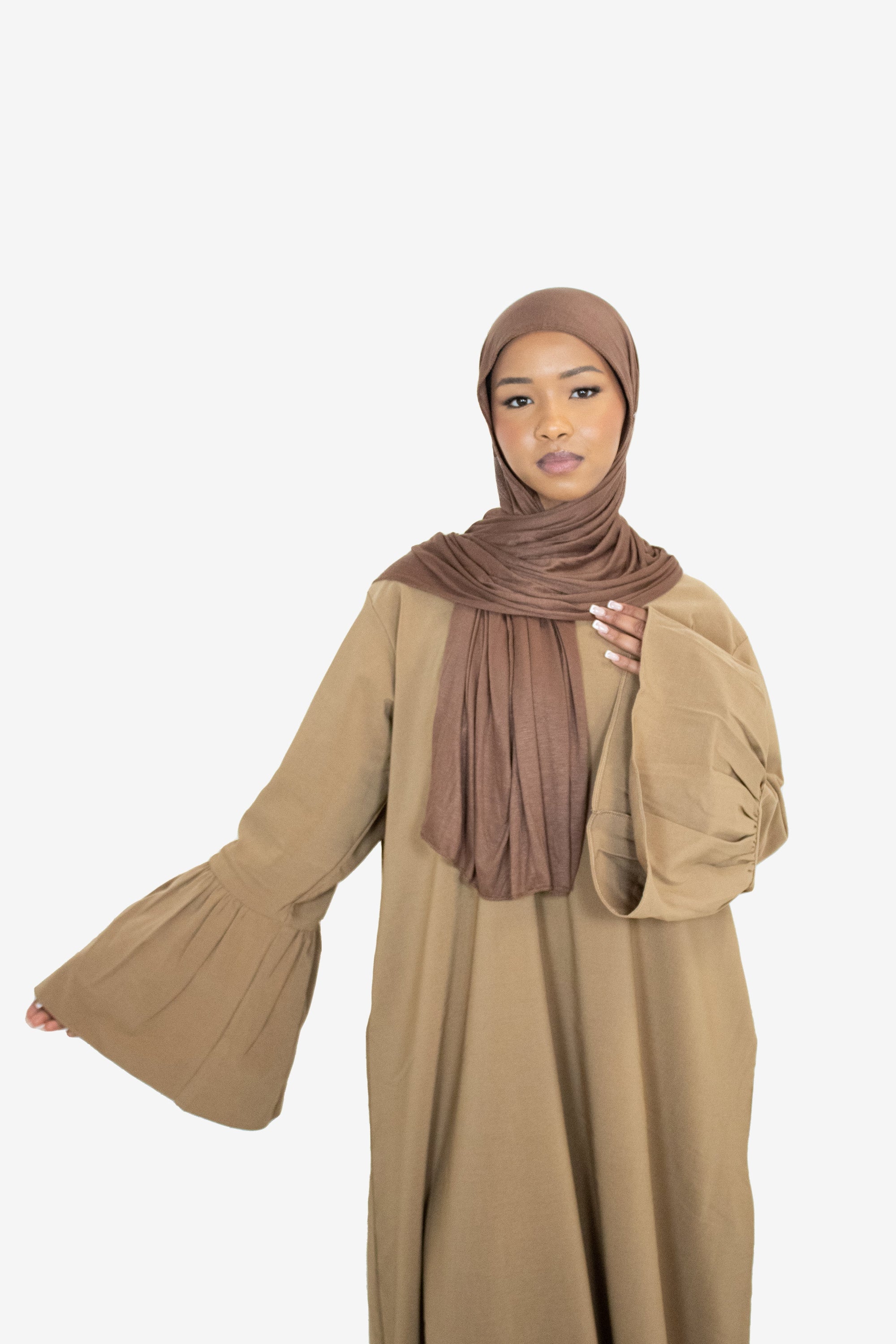 Caramel Bell Sleeve Abaya