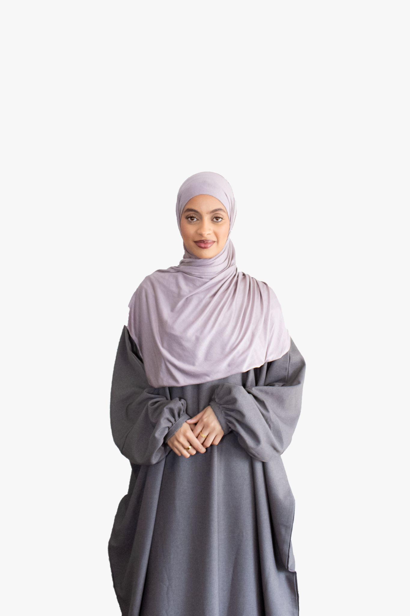Dark Grey Textured Batwing Abaya