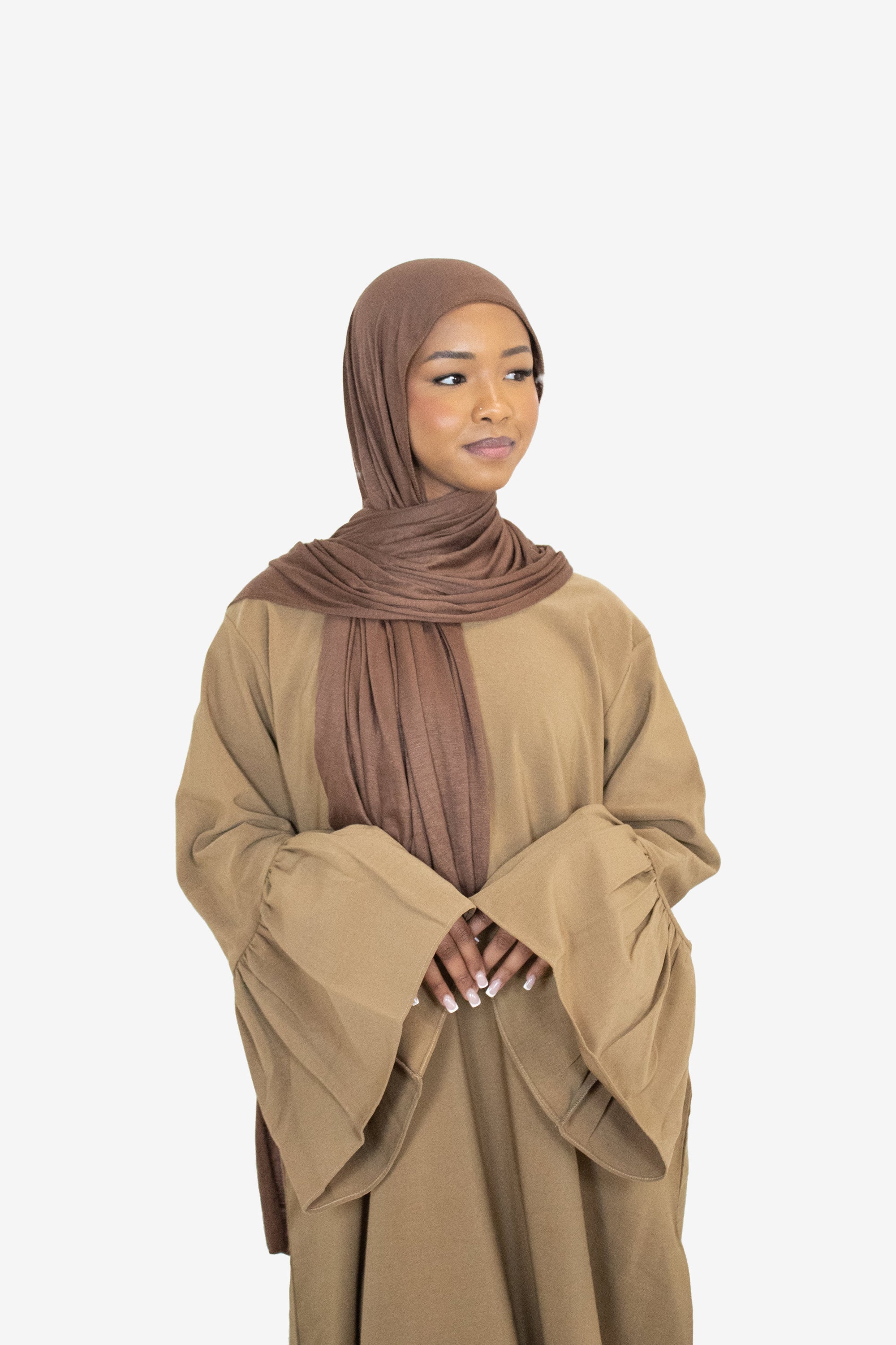 Caramel Bell Sleeve Abaya