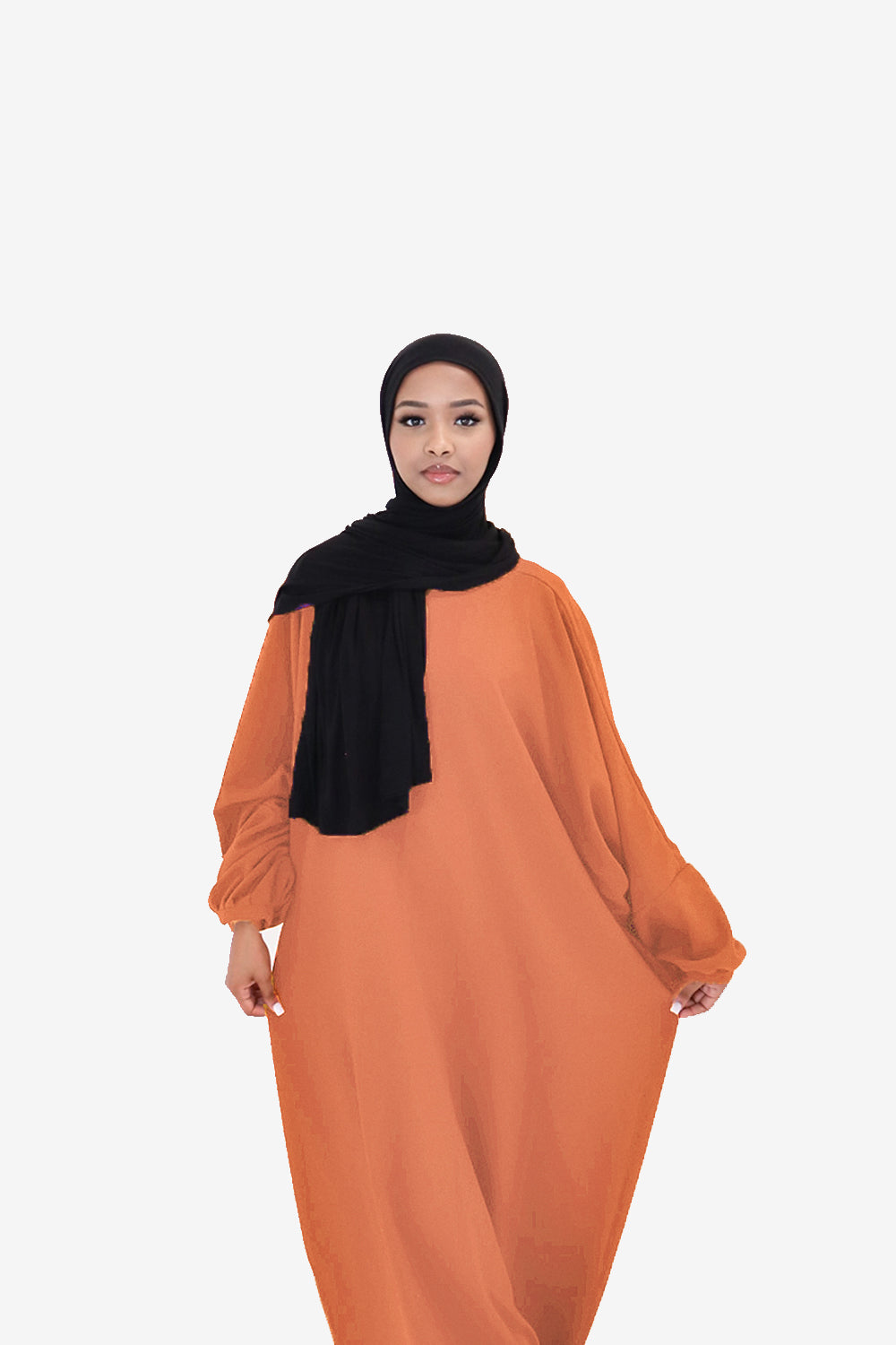 Tropical Orange Batwing Abaya