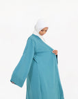 Teal Kimono Open Abaya